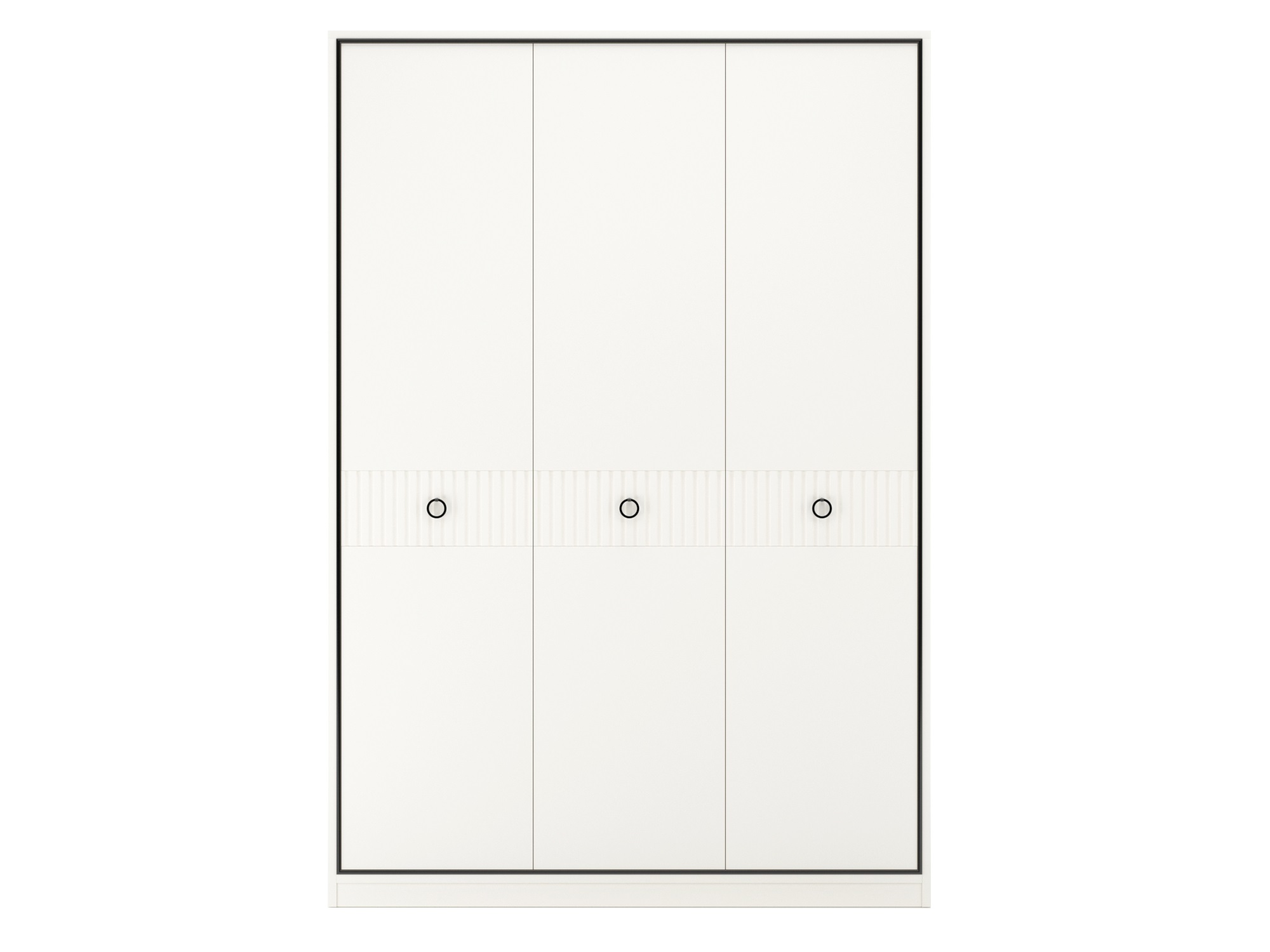 Шкаф трехстворчатый Nice (Молочный/Черный - )