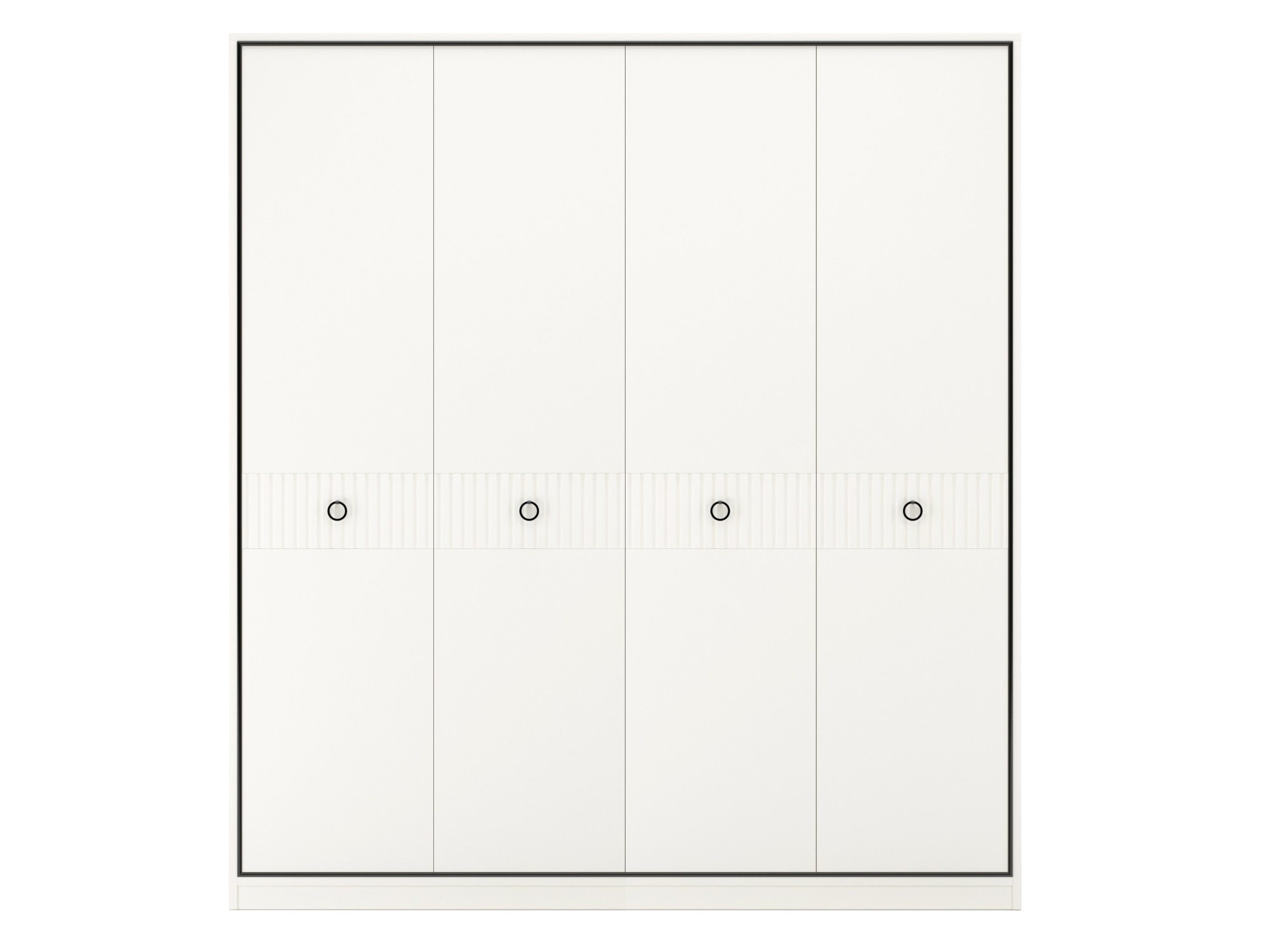 Шкаф четырехстворчатый Nice (Молочный/Черный - )