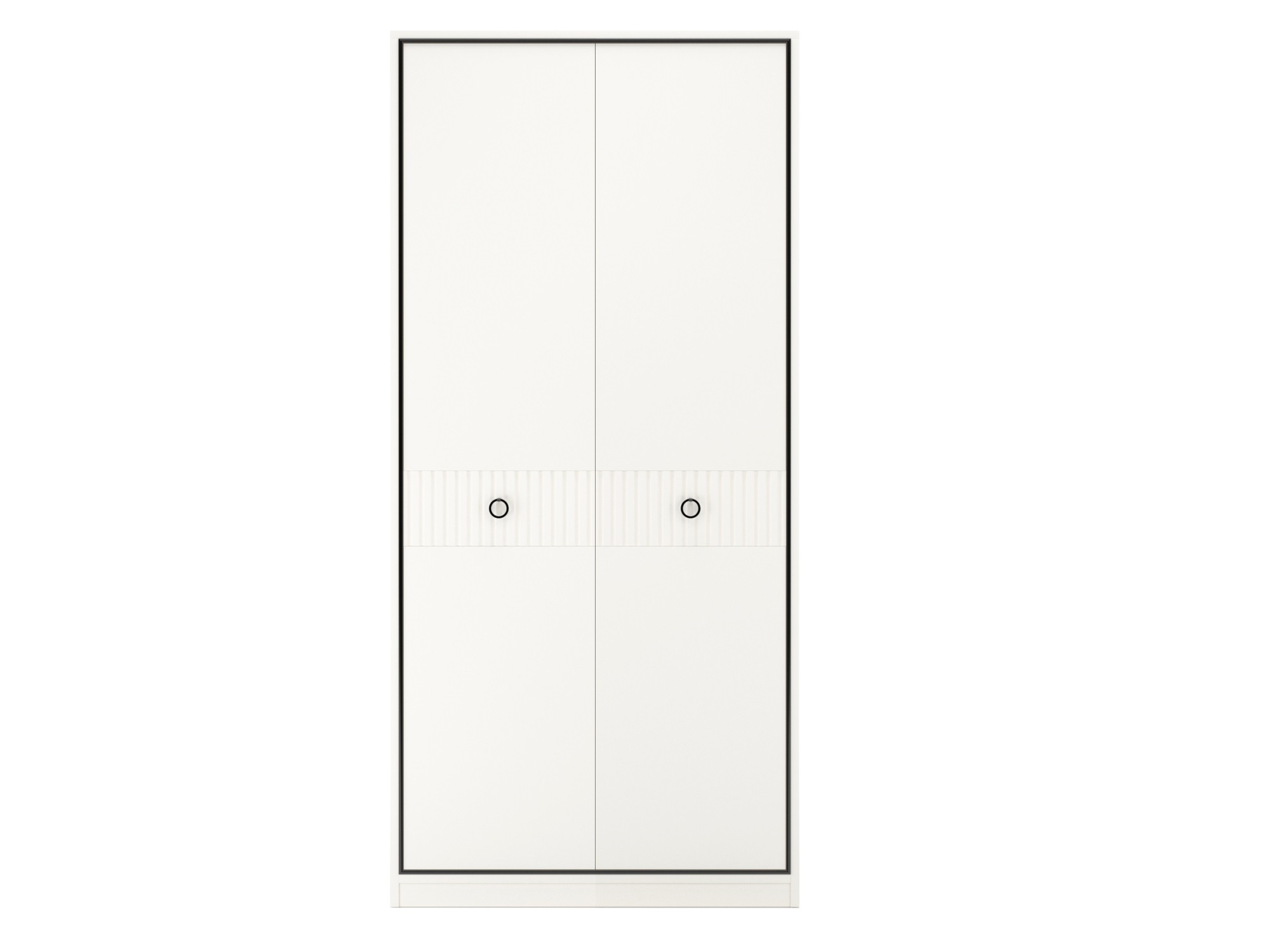 Шкаф двухстворчатый Nice (Молочный/Черный - )