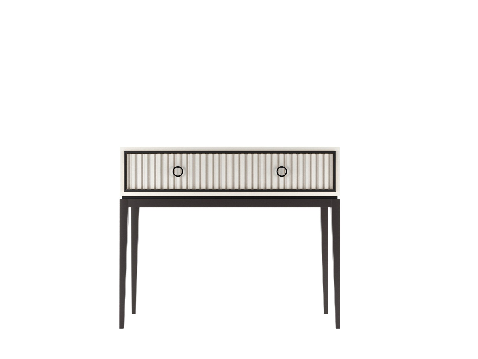 Консоль малая с 2-мя ящиками Nice фасад с фрезеровкой (Молочный/Черный - )