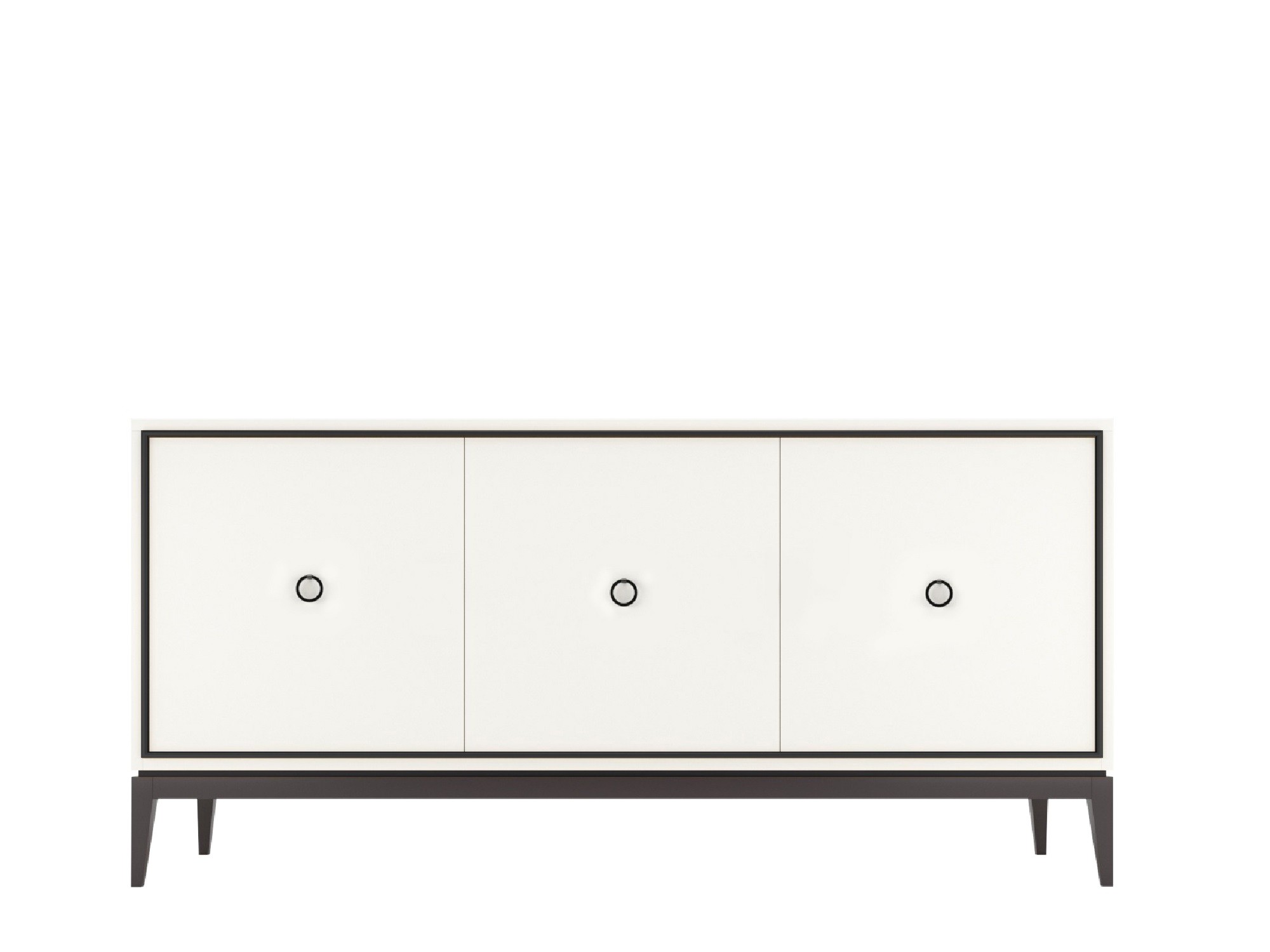 Комод 3 дверки Nice (Молочный/Черный - )