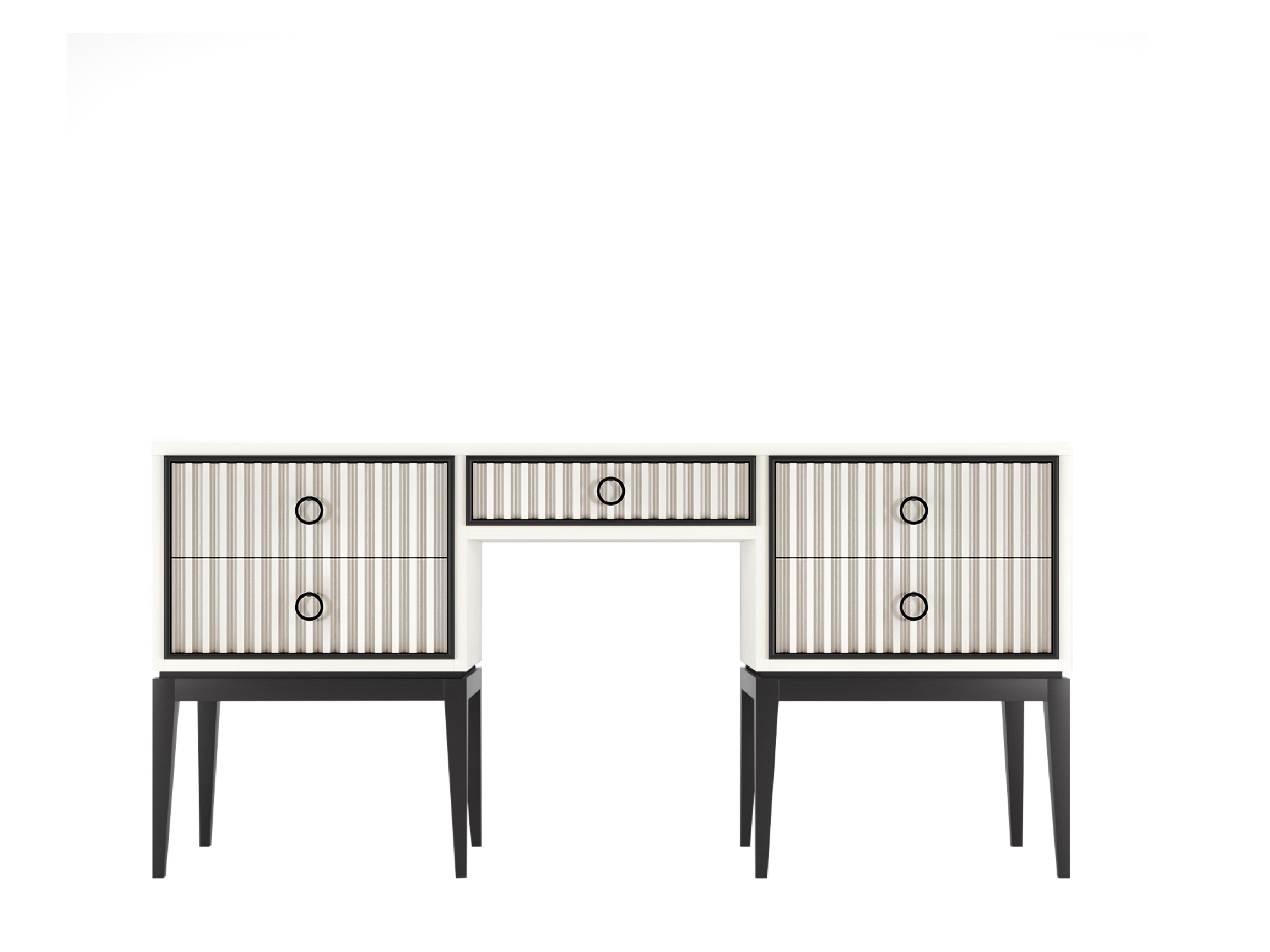 Стол туалетный Nice фасад с фрезеровкой (Молочный/Черный - )