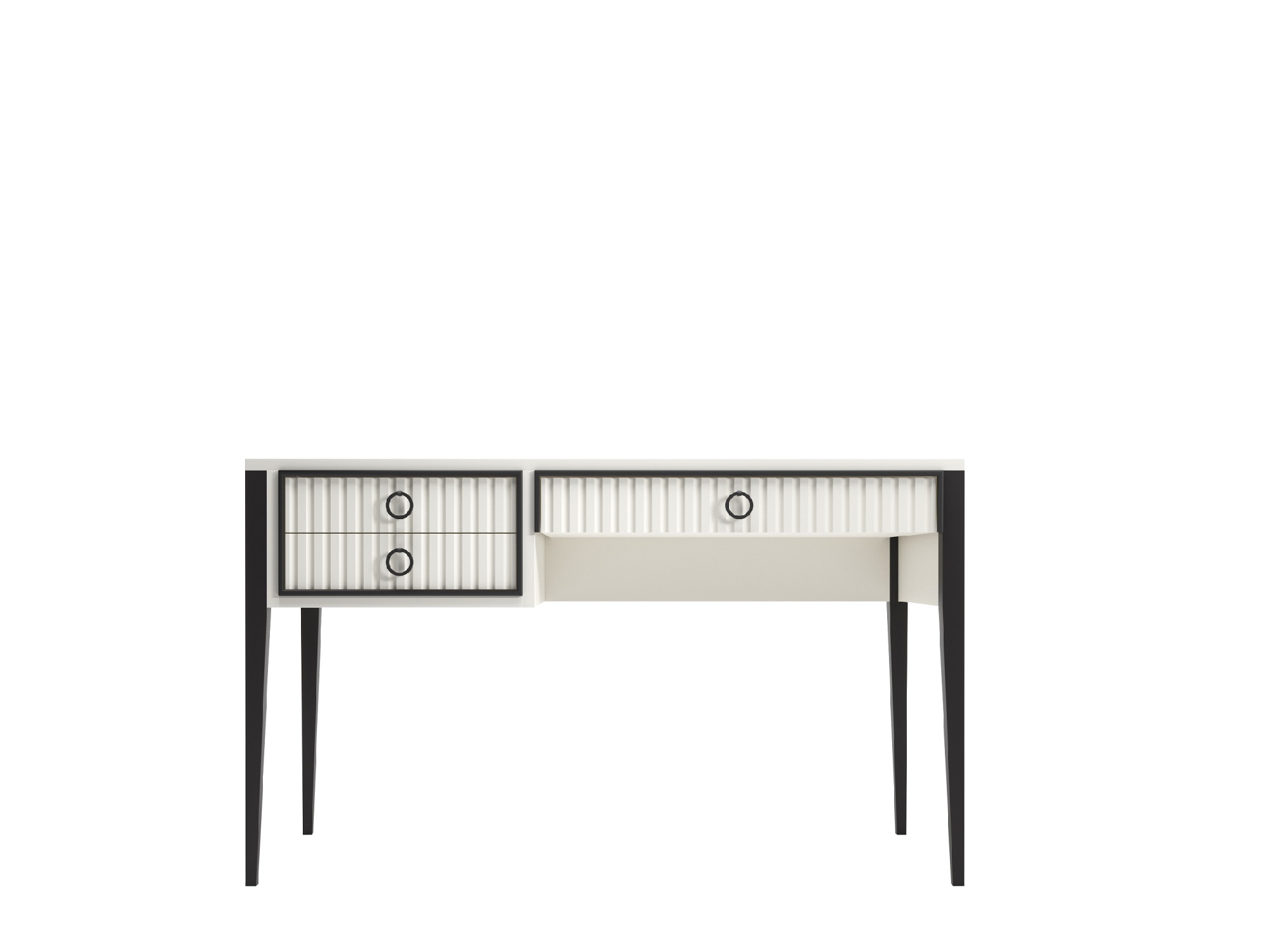 Стол письменный Nice фасад с фрезеровкой (Молочный/Черный - )