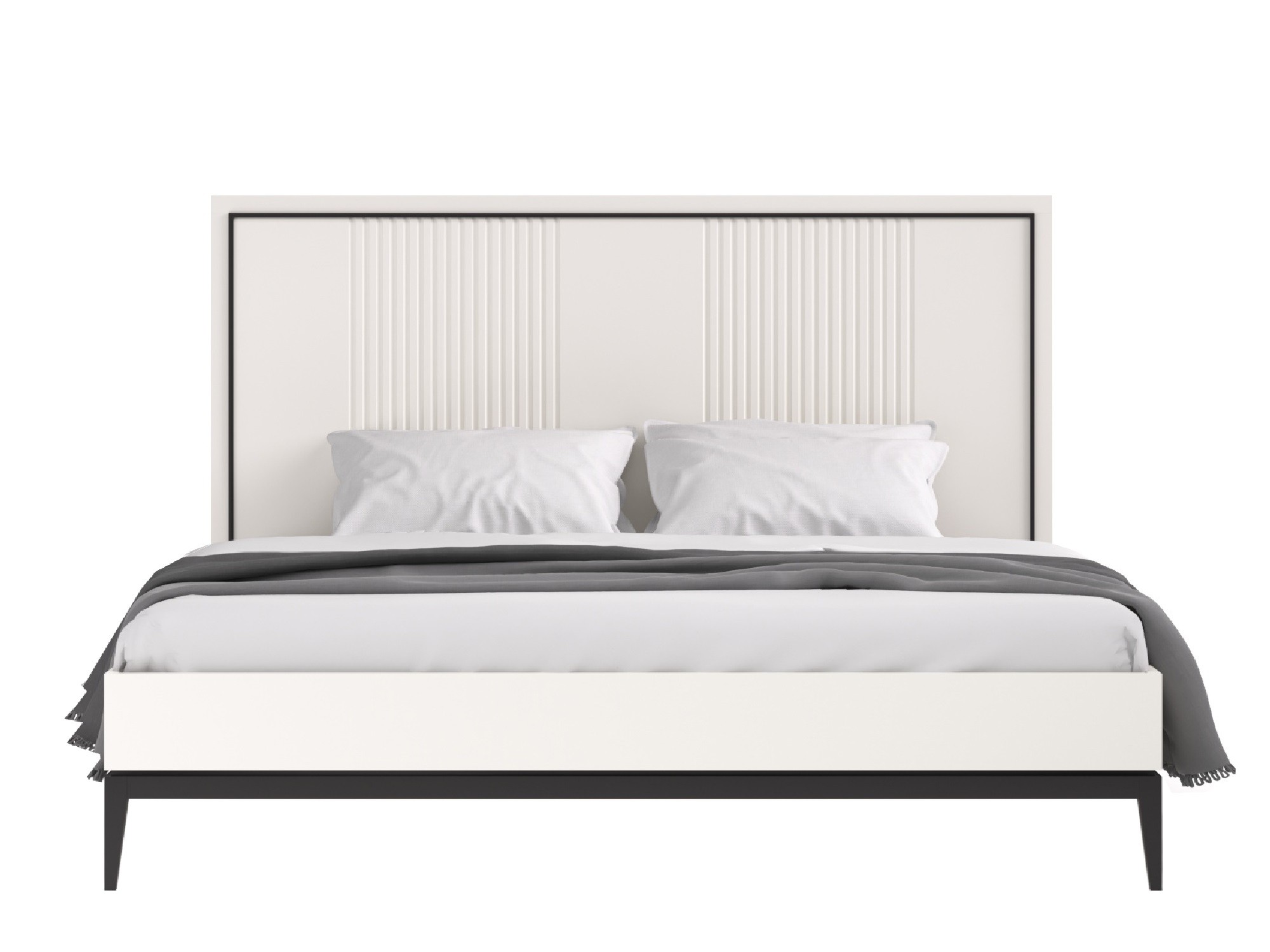 Кровать двуспальная 180 Nice (Молочный/Черный - )