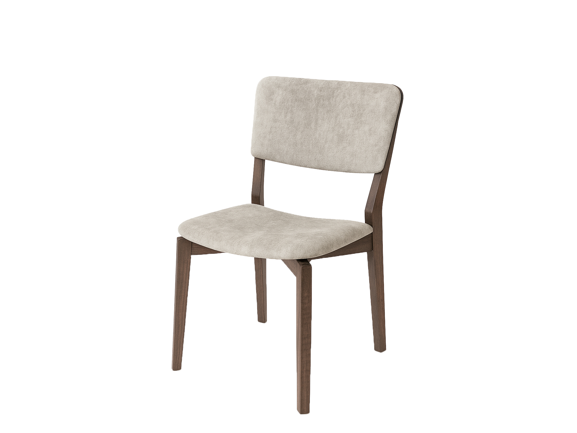 Стул CHESTER мягкая спинка (Глейс американский орех - Микровелюр Montale Серый - col.2 sand)