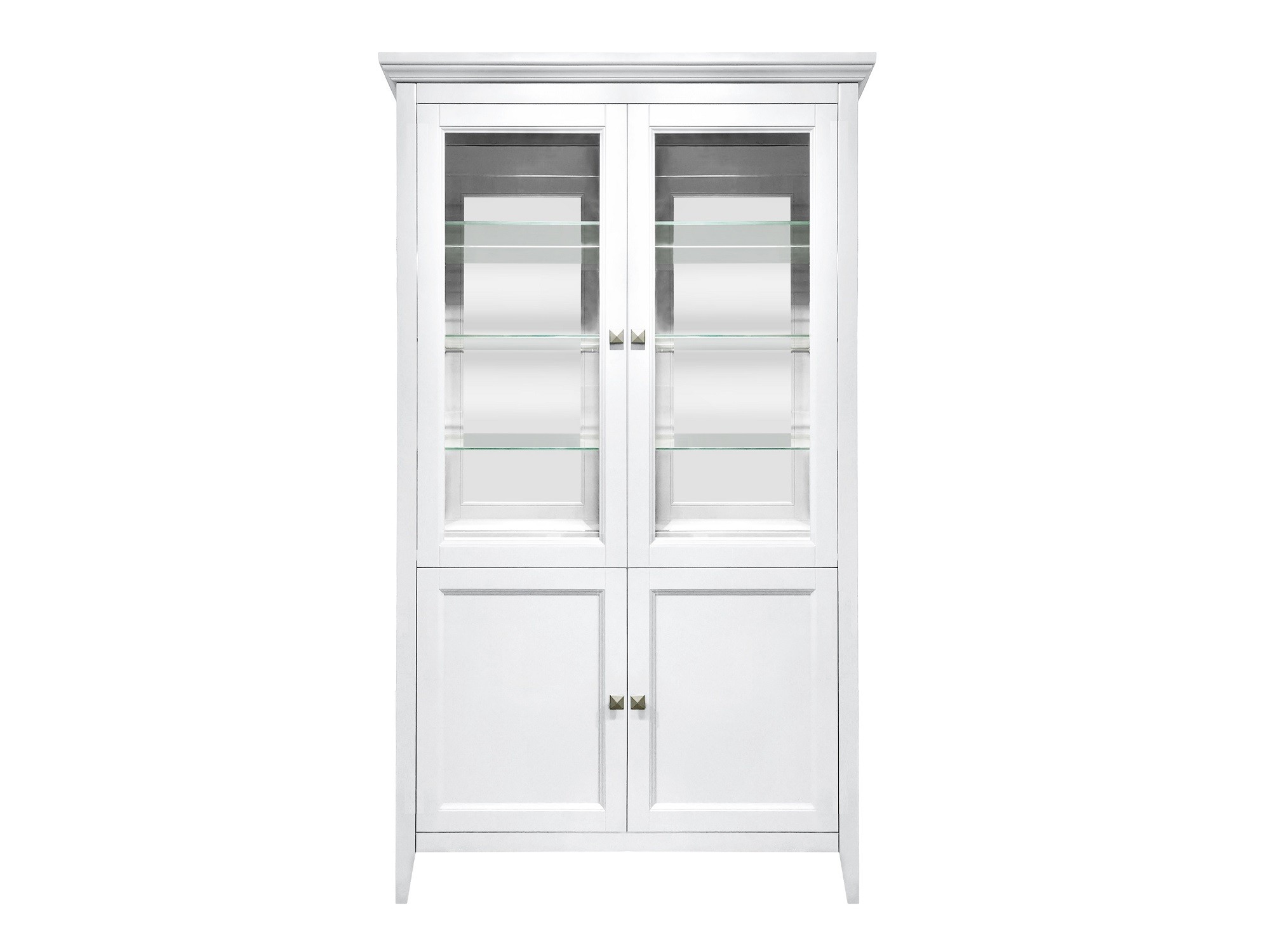 Витрина 2 дверная с зеркалом Manhattan (Белый - )