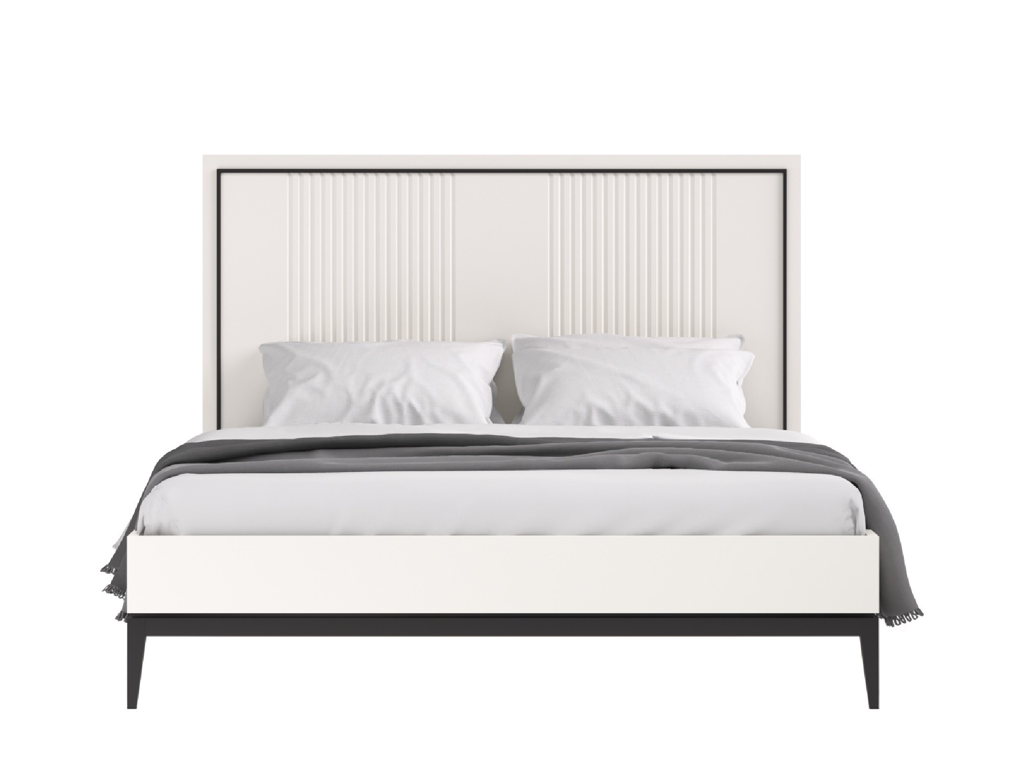 Кровать двуспальная 160 Nice (Молочный/Черный - )