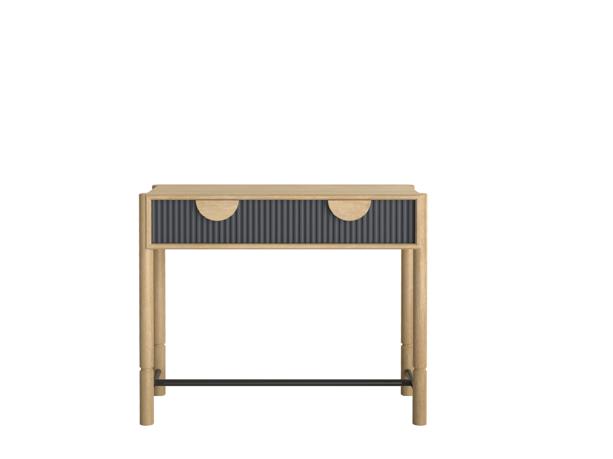 Консоль с 2-мя ящиками узкая Oldem (Дуб натуральный/графитовый серый (RAL 7024)  - )