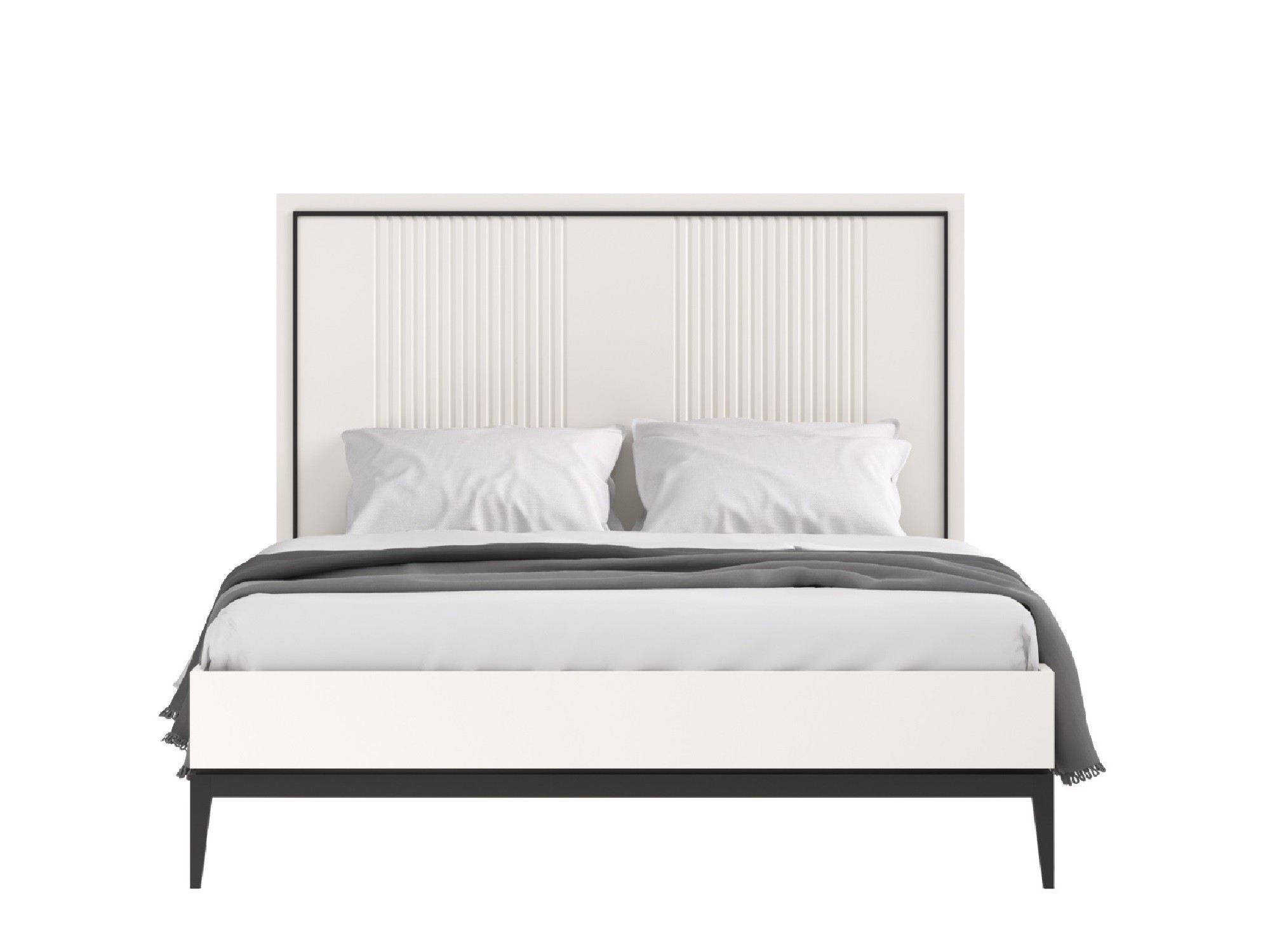 Кровать двуспальная 140 Nice (Молочный/Черный - )